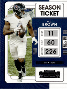 2021 Panini Contenders Football #96 A.J. Brown - Tennessee Titans