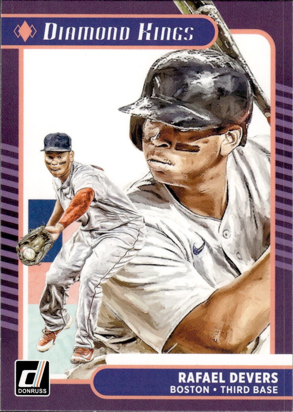 2021 Panini Donruss Baseball Diamond Kings #5 Rafael Devers - Boston Red Sox