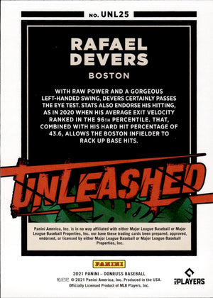 2021 Panini Donruss Baseball Unleashed #UNL25 Rafael Devers - Boston Red Sox