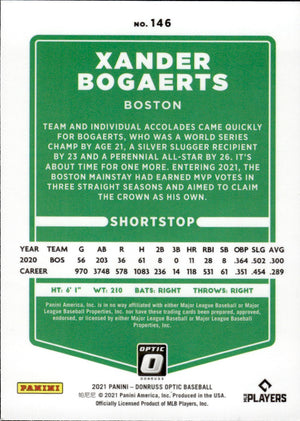 2021 Panini Donruss Optic Baseball #146 Xander Bogaerts - Boston Red Sox