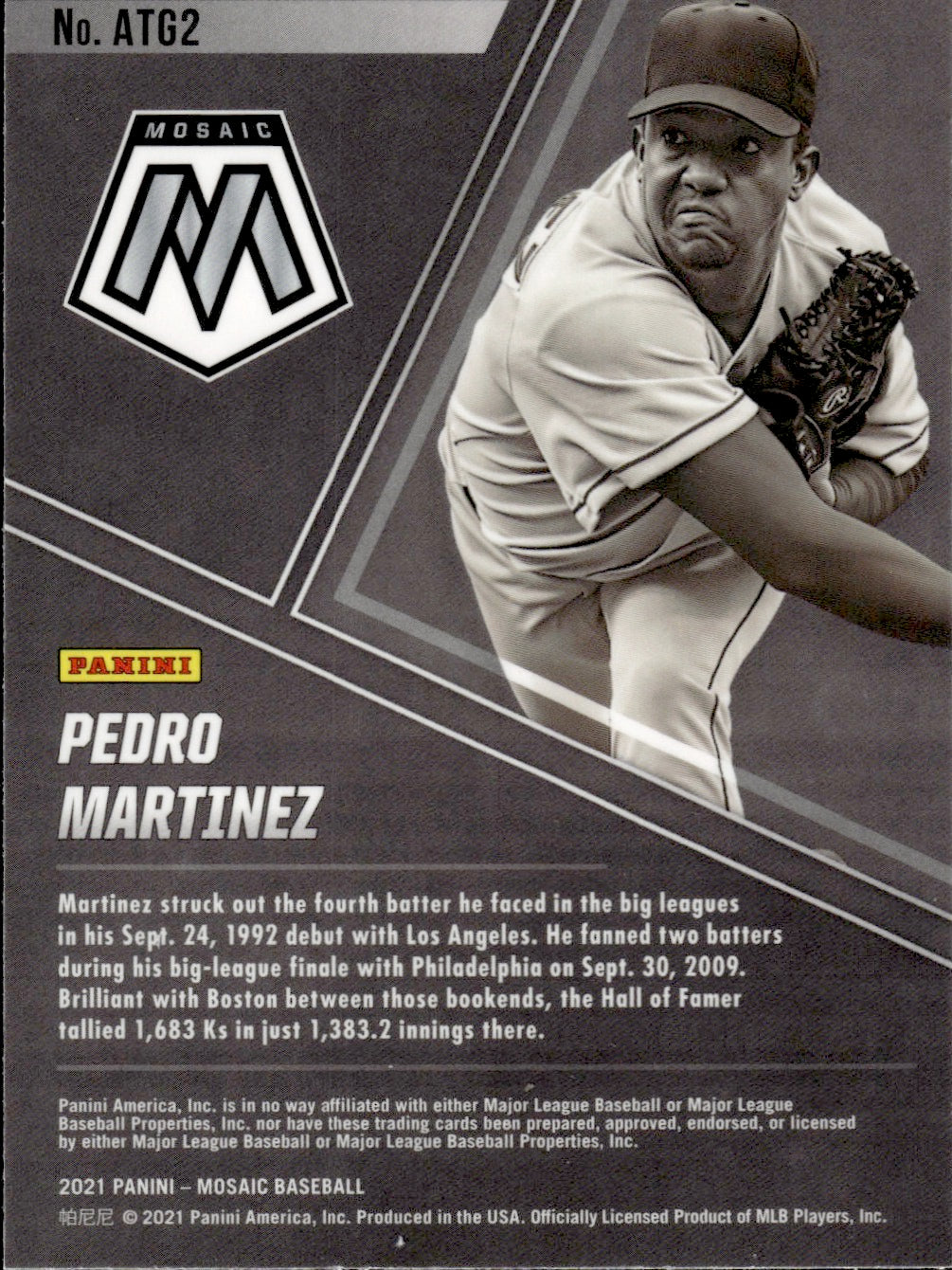 2021 Panini Mosaic Baseball All Time Greats #ATG2 Pedro Martinez - Boston Red Sox