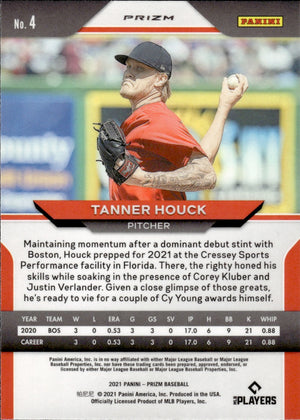 2021 Panini Prizm Baseball Red Prizm #4 Tanner Houck - Boston Red Sox