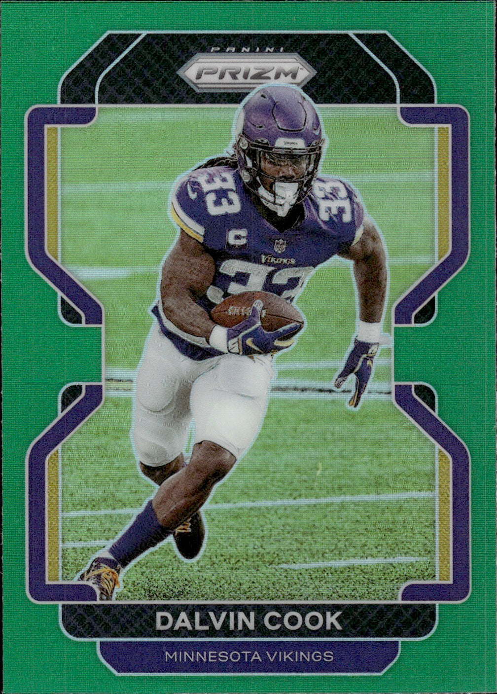 2021 Panini Prizm Football Green Prizm #129 Dalvin Cook - Minnesota Vikings