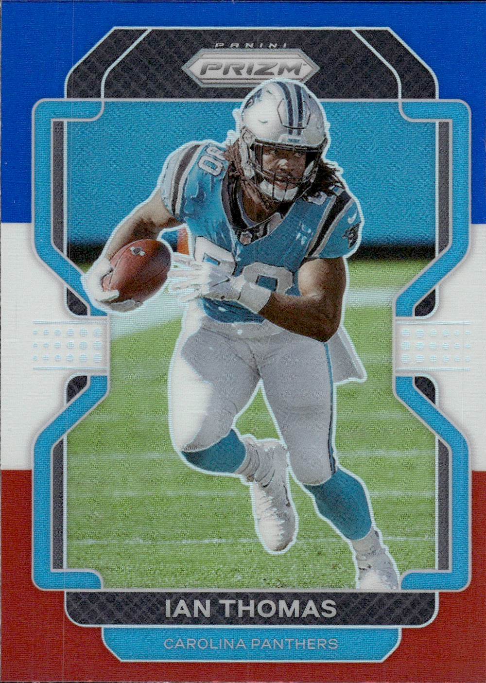 2021 Panini Prizm Football Red White & Blue Prizm #313 Ian Thomas - Carolina Panthers