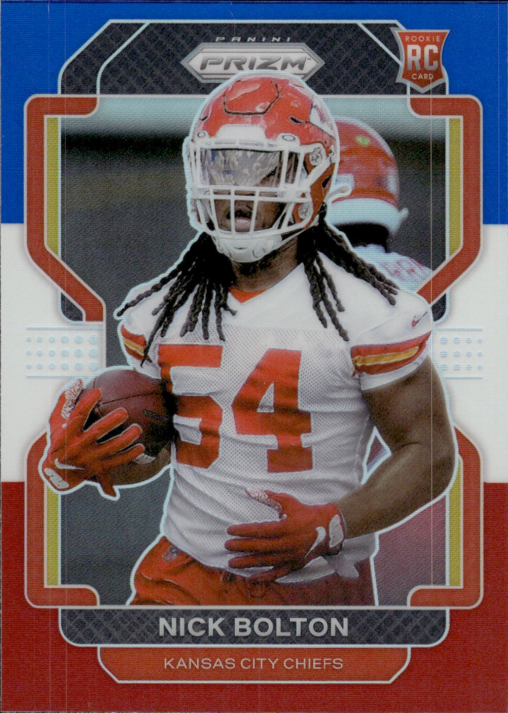 2021 Panini Prizm Football Red White & Blue Prizm #390 Nick Bolton - Kansas City Chiefs