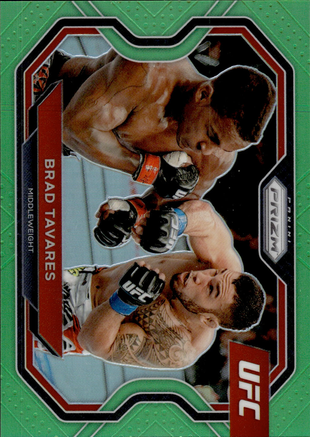 2021 Panini Prizm UFC Green Prizm /75 #124 Brad Tavares - Middleweight