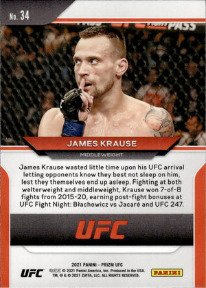 2021 Panini Prizm UFC #34 James Krause - Middleweight