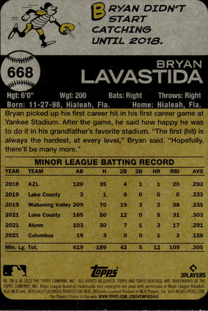 2021 Topps Heritage #668 Bryan Lavastida - Cleveland Guardians