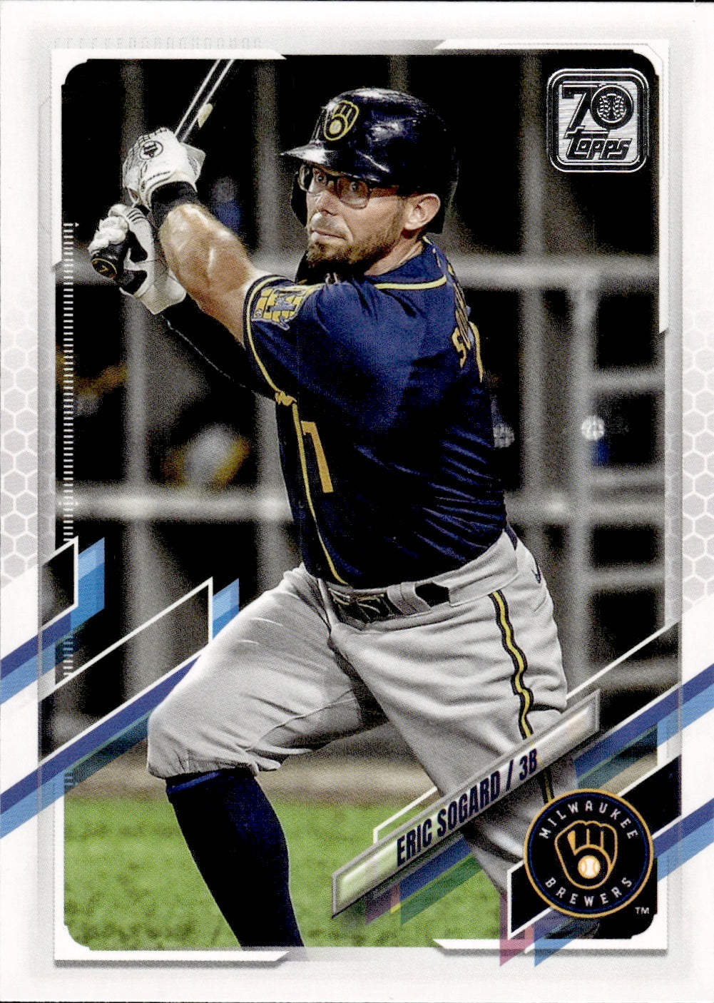 2021 Topps Series 1 Baseball - Base #21 Eric Sogard - Milwaukee Brewers