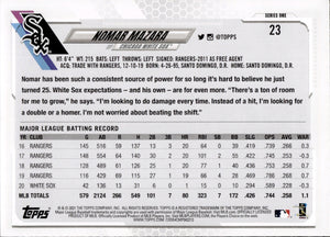 2021 Topps Series 1 Baseball - Base #23 Nomar Mazara - Chicago White Sox