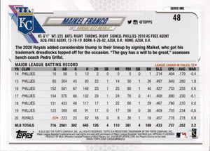 2021 Topps Series 1 Baseball - Base #48 Maikel Franco - Kanasa City Royals