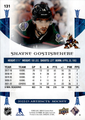 2022-23 Upper Deck Artifacts Hockey Base Stars /299 #131 Shayne Gostisbehere - Arizona Coyotes