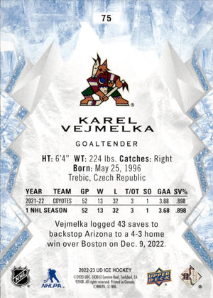 2022-23 Upper Deck Ice Hockey - Base - Green #75 Karel Vejmelka - Arizona Coyotes