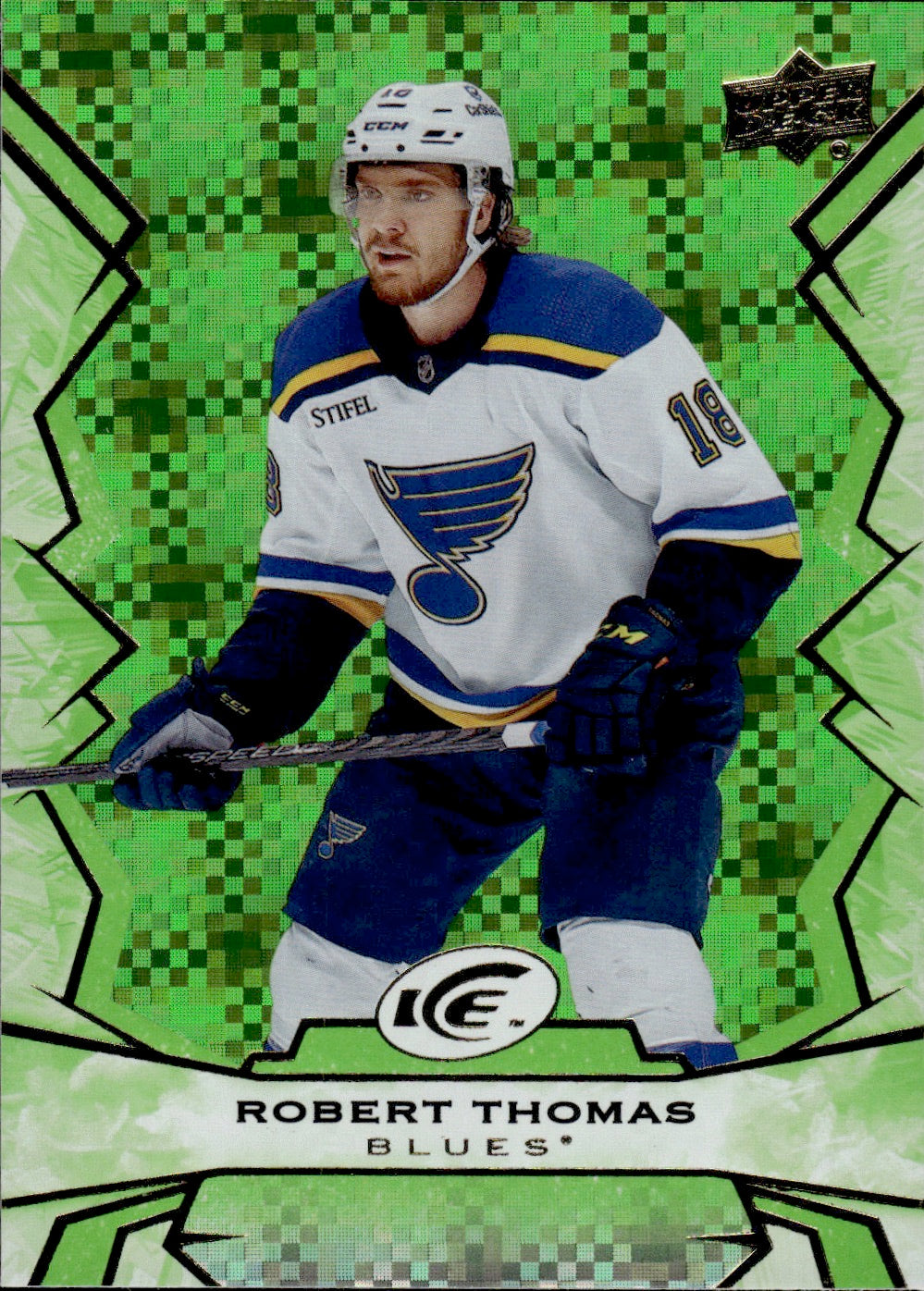 2022-23 Upper Deck Ice Hockey - Base - Green #8 Robert Thomas - St. Louis Blues