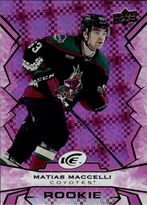 2022-23 Upper Deck Ice Hockey - Base - Pink - Rookie #120 Matias Maccelli - Arizona Coyotes