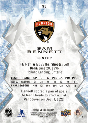 2022-23 Upper Deck Ice Hockey - Base #93 Sam Bennett - Florida Panthers