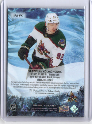 2022-23 Upper Deck Ice Hockey - Ice Premier Jerserys #IPA-VK Vladislav Kolyachonok - Arizona Coyotes