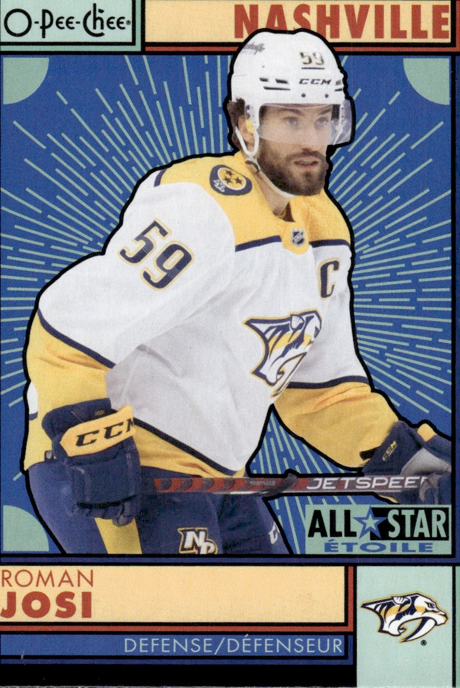 2022-23 Upper Deck O-Pee-Chee Hockey Retro /100 #530 Roman Josi - Nashville Predators