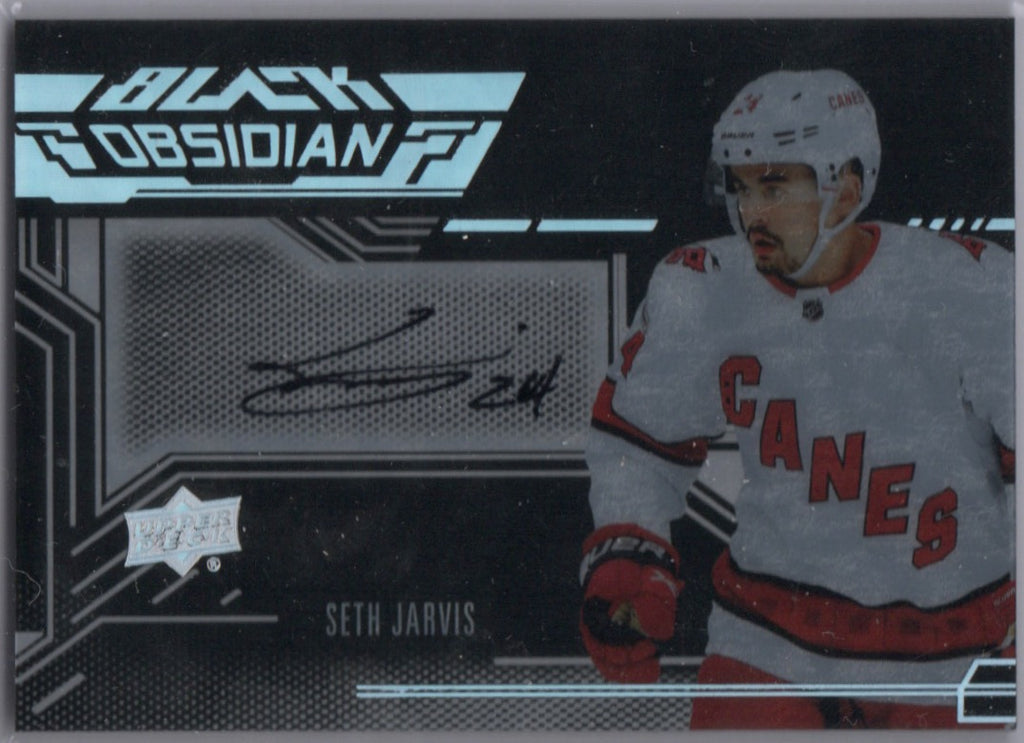 2022-23 Upper Deck SPX Hockey - Black Obsidian Scripts #OS-SJ Seth Jarvis - Carolina Hurricanes