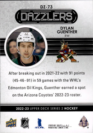 2022-23 Upper Deck Series 2 Hockey Dazzlers Red #DZ-73 Dylan Guenther - Arizona Coyotes