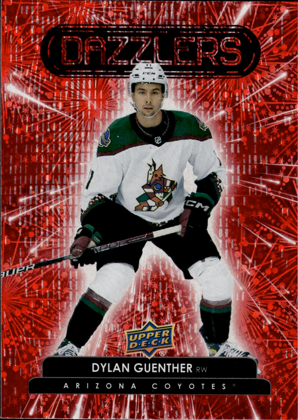 2022-23 Upper Deck Series 2 Hockey Dazzlers Red #DZ-73 Dylan Guenther - Arizona Coyotes