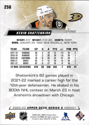 2022-23 Upper Deck Series 2 Hockey #256 Kevin Shattenkirk - Anaheim Ducks