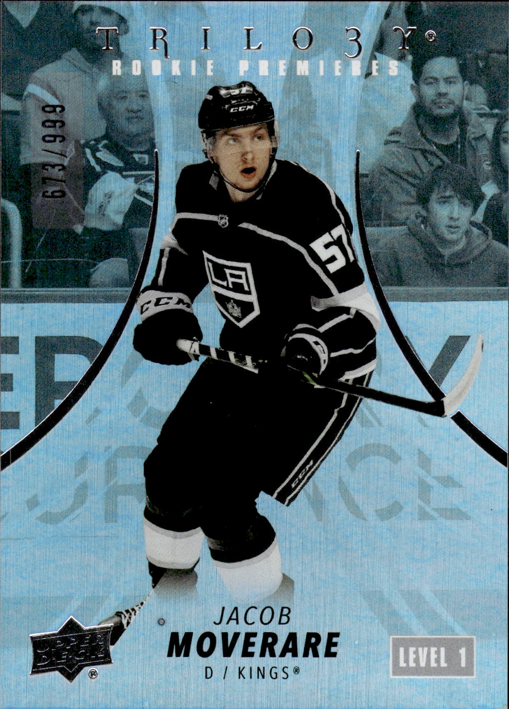 2022-23 Upper Deck Trilogy Hockey Rookie Premiers Level 1 /999 #120 Jacob Moverare - Los Angeles Kings