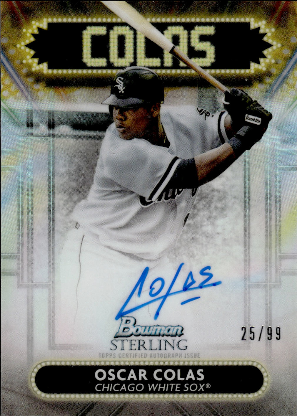 2022 Bowman Sterling Baseball Sterling Signage #SSA-OC Oscar Colas - Chicago White Sox