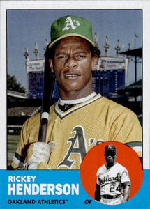 2022 Topps Archives Baseball 1963 Topps Design #63 Rickey Henderson - Oakland Athletics