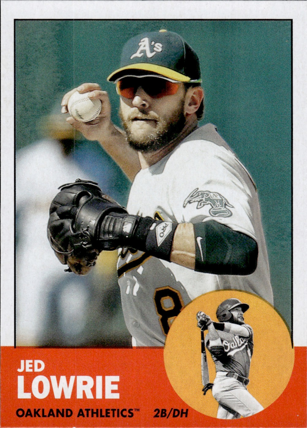 2022 Topps Archives Baseball 1963 Topps Design #94 Jed Lowrie - Oakland Athletics