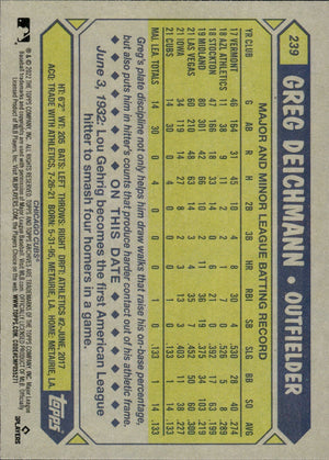 2022 Topps Archives Baseball 1987 Topps Design #239 Greg Deichmann - Chicago Cubs