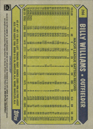 2022 Topps Archives Baseball 1987 Topps Design #266 Billy Williams - Chicago Cubs