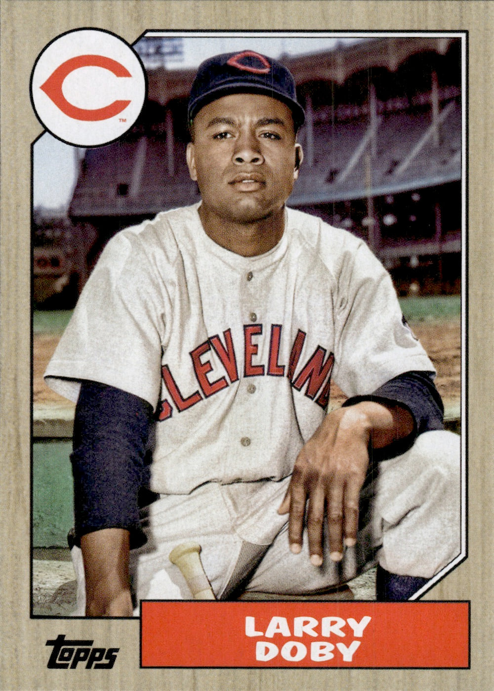 2022 Topps Archives Baseball 1987 Topps Design #276 Larry Doby - Cleveland Guardians