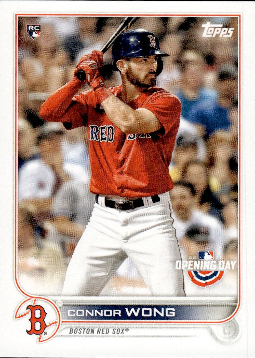 2022 Topps Opening Day Baseball #123 Connor Wong - Boston Red Sox