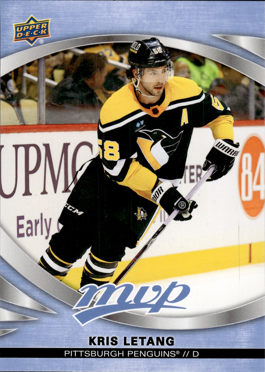 2023-24 Upper Deck MVP Hockey - Base #137 Kris Letang - Pittsburgh Penguins