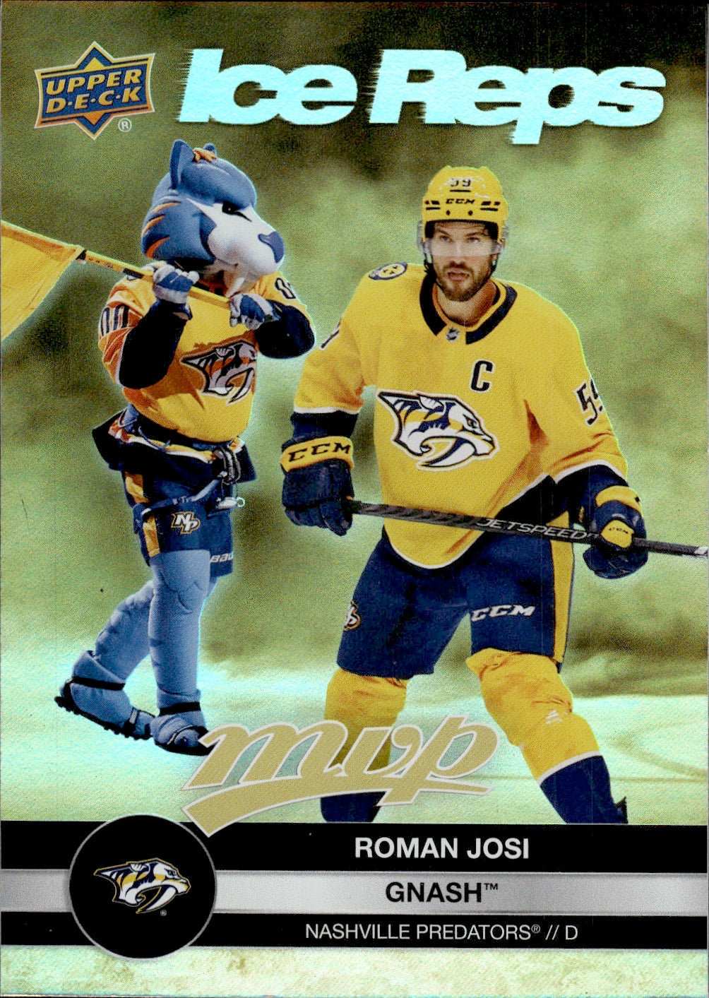 2023-24 Upper Deck MVP Hockey - Ice Reps - Gold #IR-20 Roman Josi - Nashville Predators - Gnash