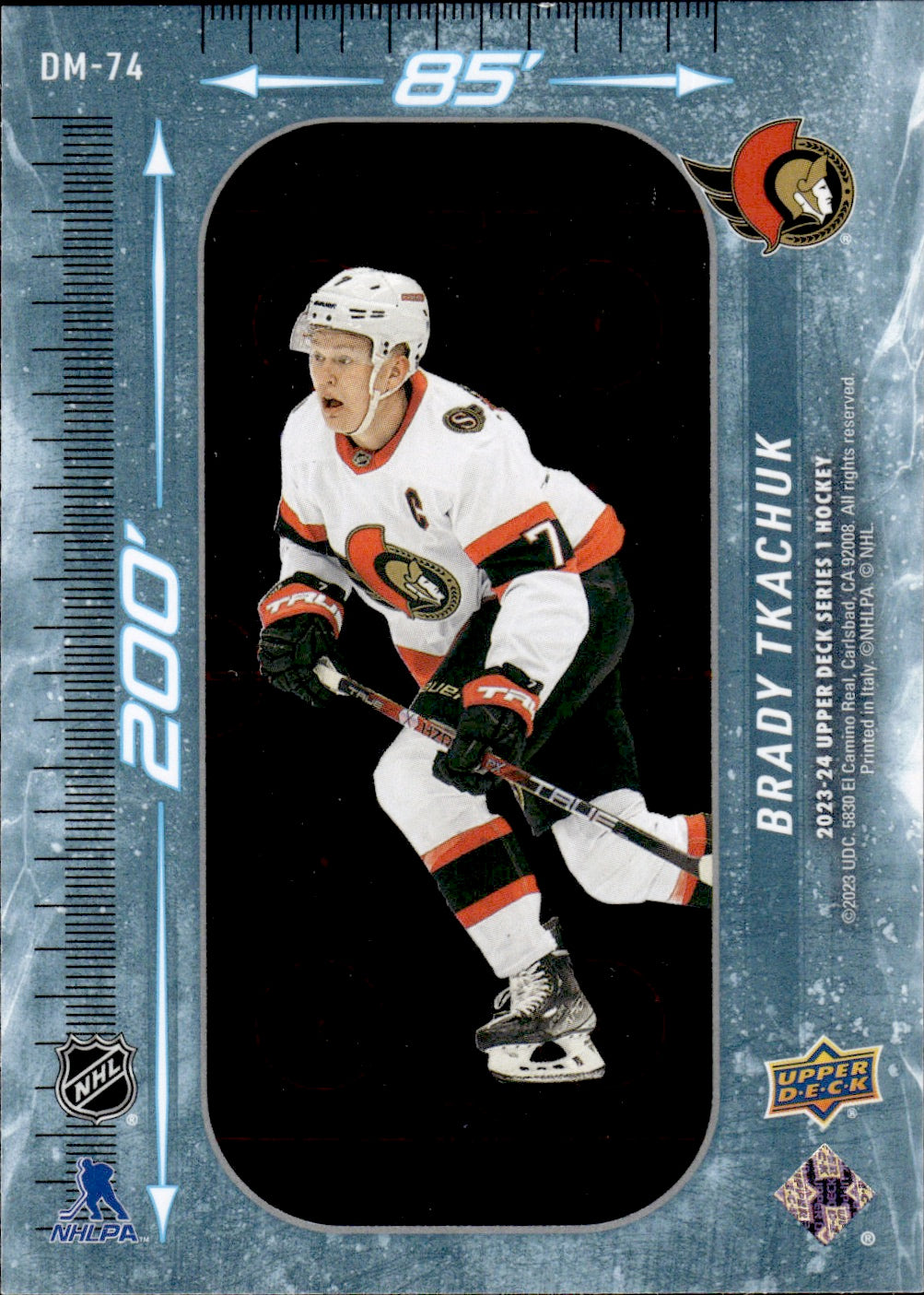 2023-24 Upper Deck Series 1 Hockey - 200' x 85' #DM-74 Brady Tkachuk - Ottawa Senators