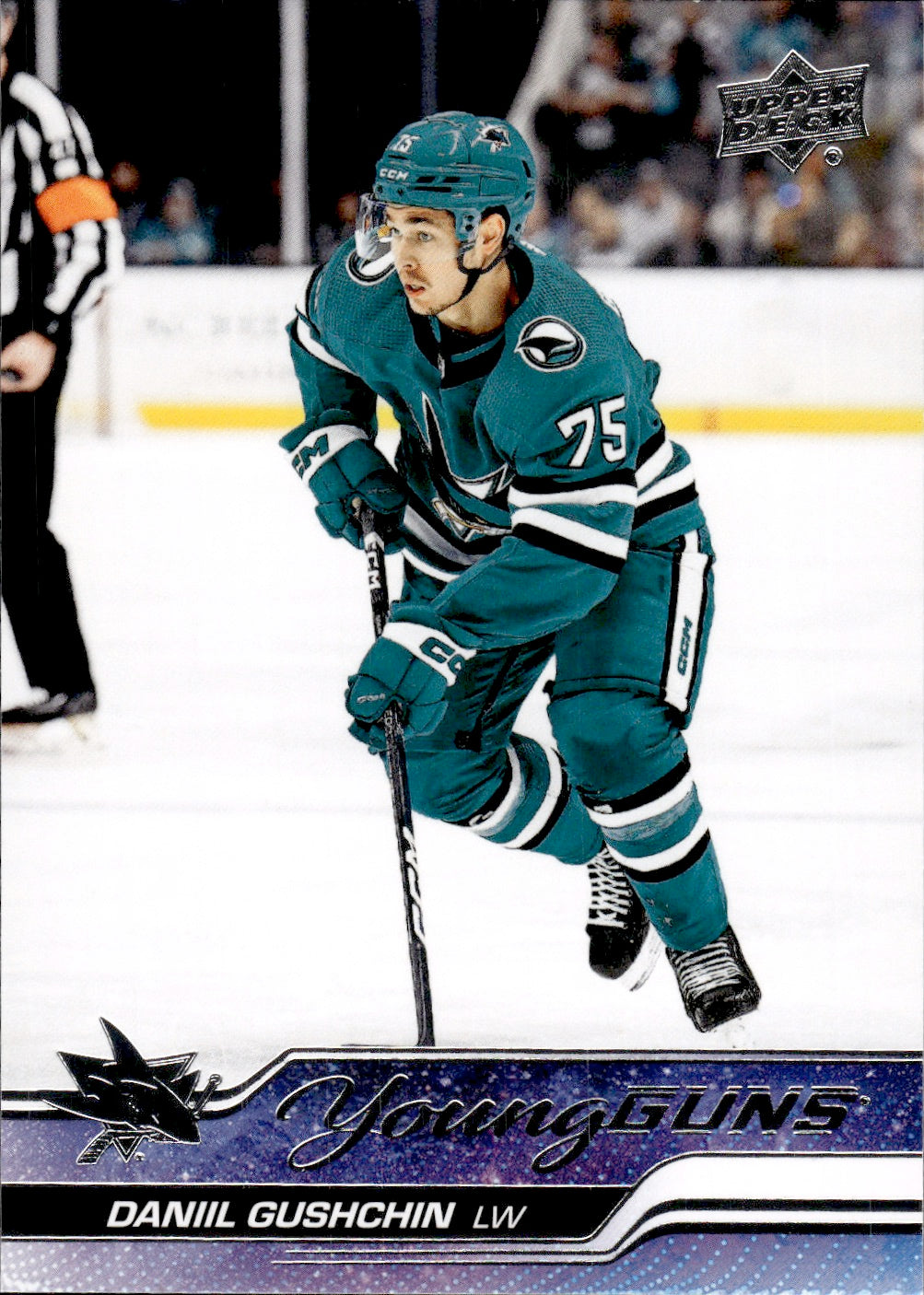 2023-24 Upper Deck Series 1 Hockey - Base - Young Guns #239 Daniil Gushchin - San Jose Sharks