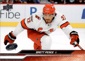 2023-24 Upper Deck Series 1 Hockey - Base #34 Brett Pesce - Carolina Hurricanes