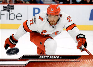 2023-24 Upper Deck Series 1 Hockey - Base #34 Brett Pesce - Carolina Hurricanes