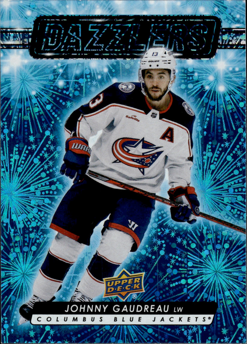 2023-24 Upper Deck Series 1 Hockey - Dazzlers - Blue #DZ-46 Johnny Gaudreau - Columbus Blue Jackets