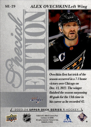 2023-24 Upper Deck Series 1 Hockey - Special Edition #SE-29 Alex Ovechkin - Washington Capitals