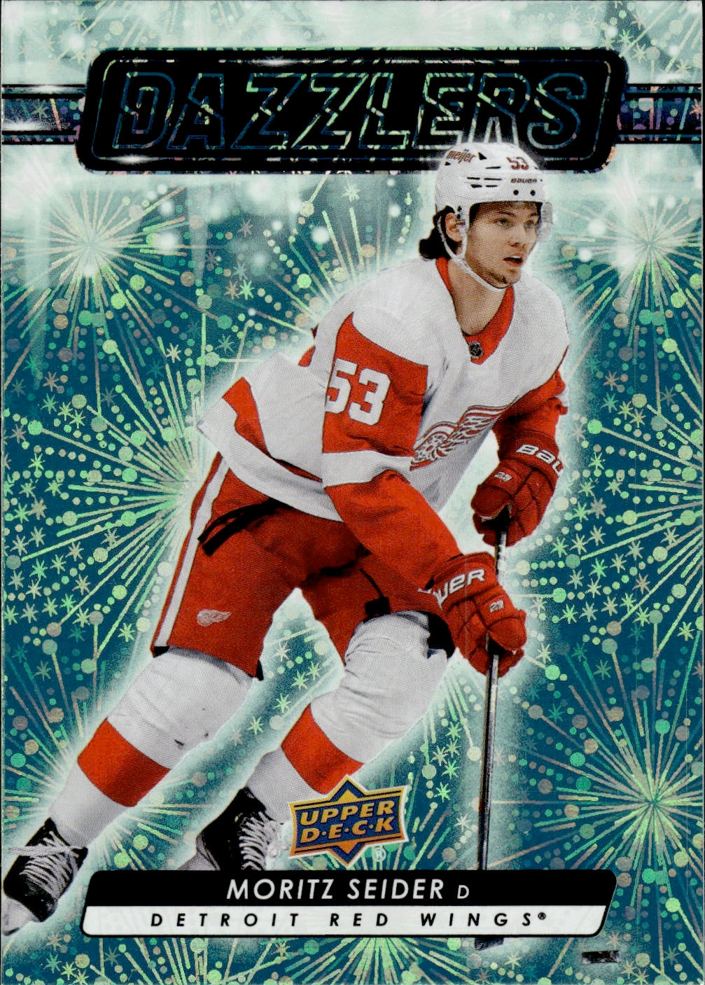 2023-24 Upper Deck Series 1 Hockey Dazzlers Green #DZ-50 Moritz Seider - Detroit Red Wings