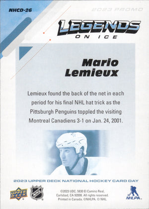 2023 Upper Deck National Hockey Card Day Legends on Ice #NHDC-26 Mario Lemieux - Pittsburgh Penguins