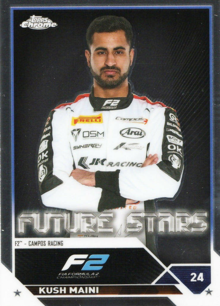 2023 Topps Chrome Formula 1 Base #82 - F2 Drivers Kush Maini - F2 Campos Racing - A