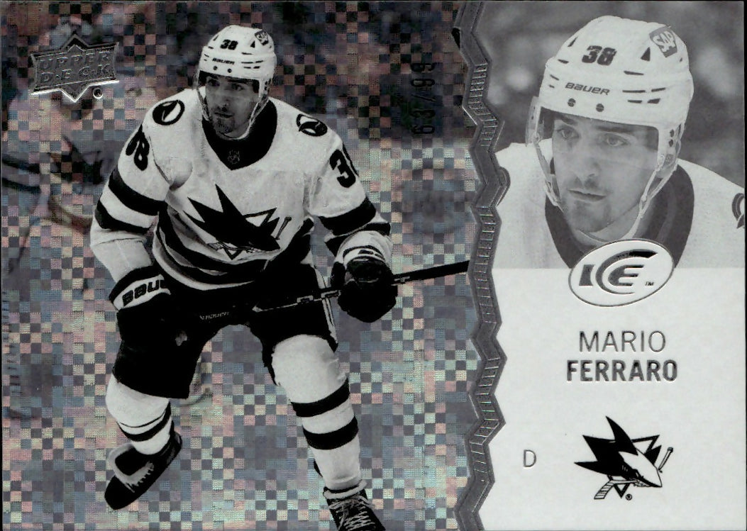 2023-24 Upper Deck Ice Hockey - Base - Greyscale :99 #17 Mario Ferraro - San Jose Sharks - A