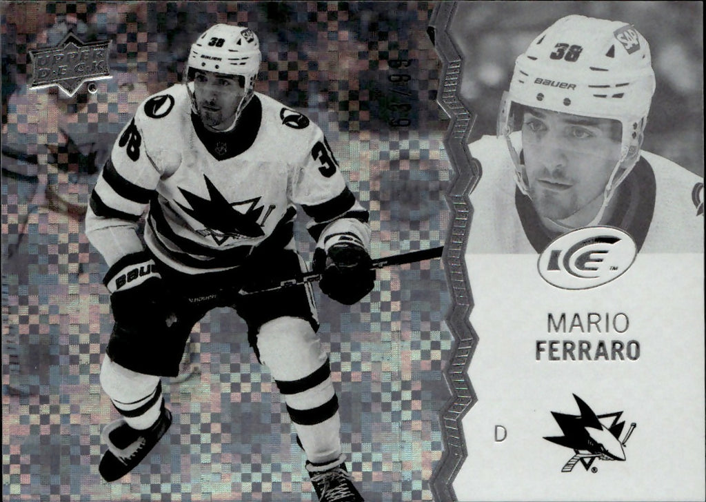 2023-24 Upper Deck Ice Hockey - Base - Greyscale :99 #17 Mario Ferraro - San Jose Sharks - A