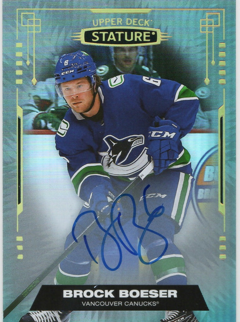 2021-22 Upper Deck Stature Hockey -  Base - Auto #84 Brock Boeser - Vancouver Canucks - A