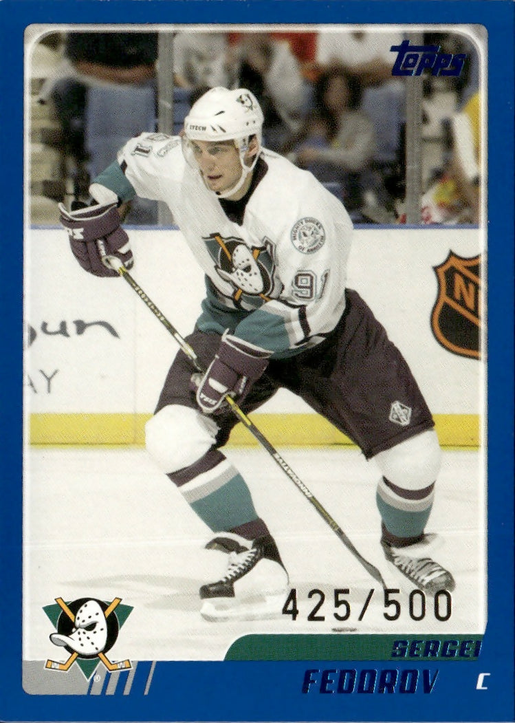 2003-04 Topps Traded - Base - Blue :500 #TT20 Sergei Fedorov - Mighty Ducks OF Anaheim - A