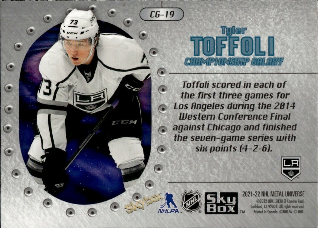 2021-22 Upper Deck Skybox Metal Universe - Championship Galaxy #CG-19 Tyler Toffoli - Los Angeles Kings - B